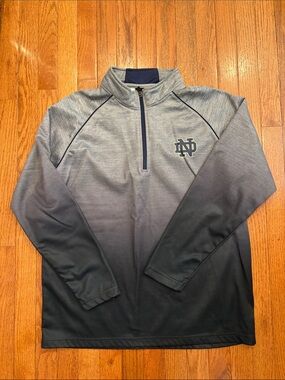 Notre Dame Grey-to-Navy Quarter-Zip Pullover Jacket